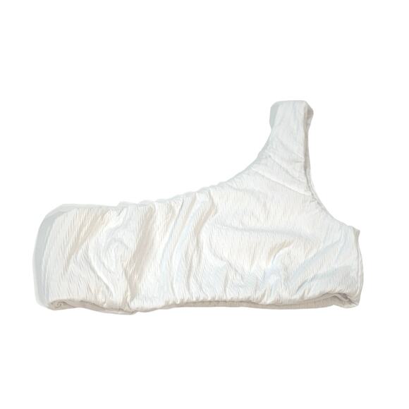 FELLA Lazarus Bikini Top One Shoulder Textured White Swimwear REVOLVE Small - Picture 4 of 7